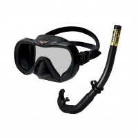 [설맞이 대특가] GULL 루보스 마스크 + 스노쿨 세트 - 사무라이 + 블랙/M 블랙크롬