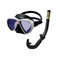 [설맞이 대특가] GULL 만티스 LV UV420+AR 마스크 + 스노클 세트 - 사무라이 + 블랙/M 블랙크롬